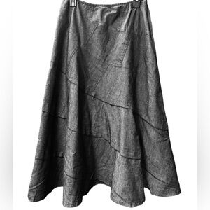 Sandro skirt maxi black ruffle patchwork chic office siren quiet luxury 6